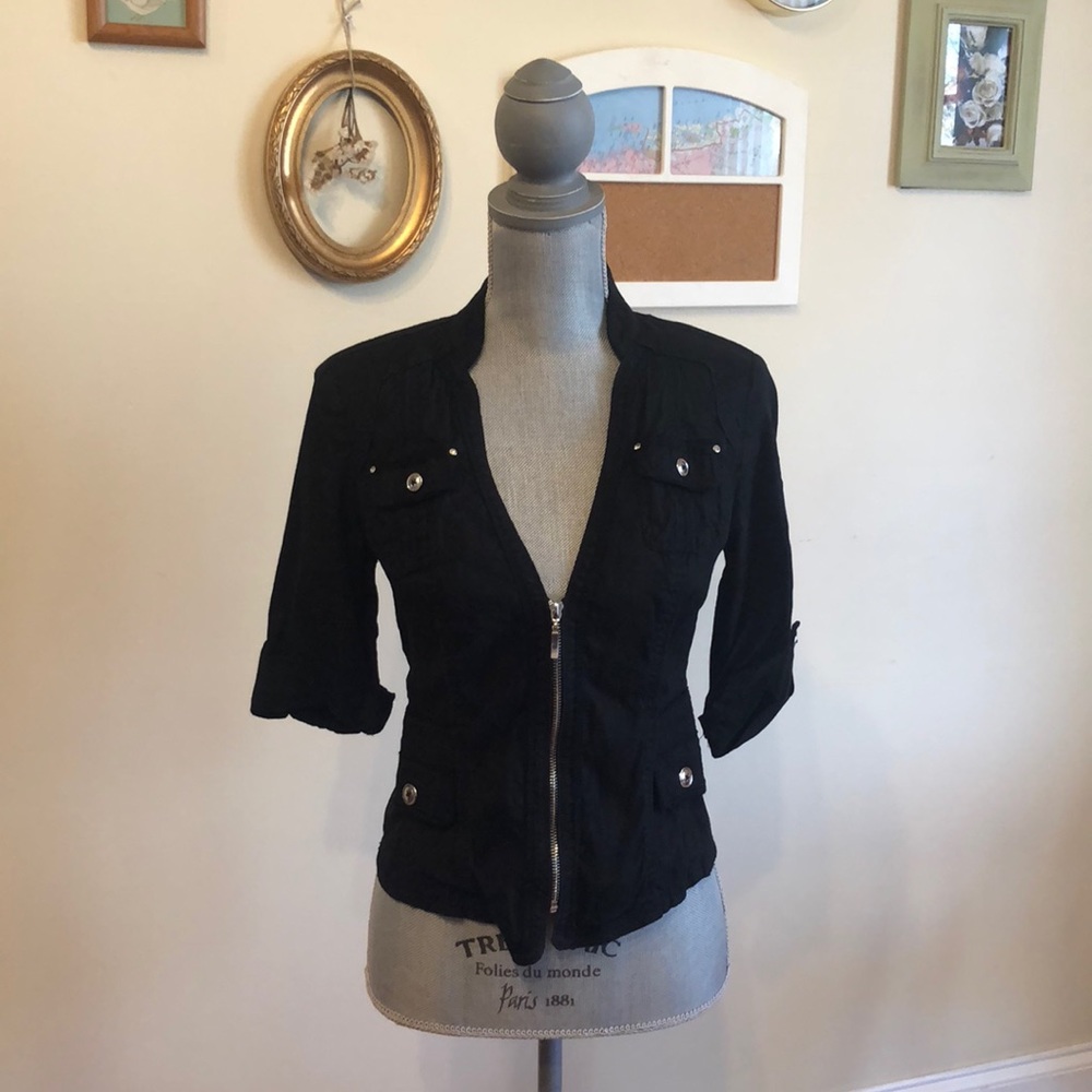 Black cropped jacket